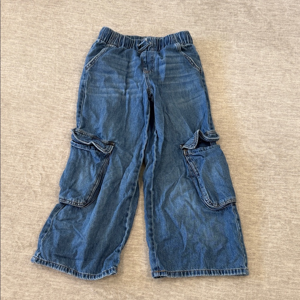 Zara Kids Blue Cargo Denim Pants